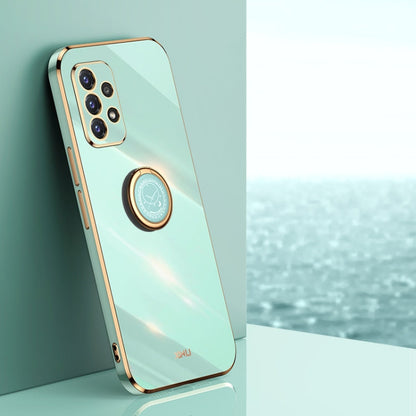 XINLI Straight Edge 6D Electroplate TPU Phone Case with Ring Holder, For Samsung Galaxy A22 4G, For Samsung Galaxy A72 5G, For Samsung Galaxy A82 5G, For Samsung Galaxy A52 5G