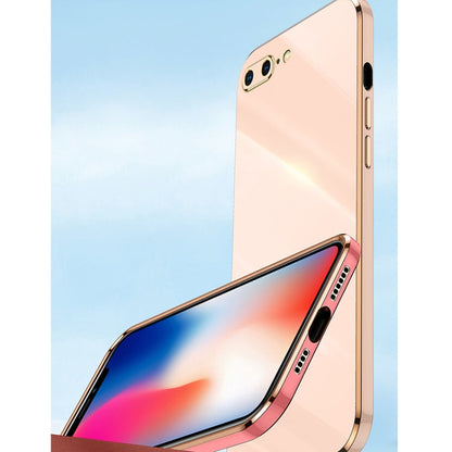 XINLI Straight Edge 6D Electroplate TPU Phone Case with Ring Holder, For iPhone SE 2022 / SE 2020 / 8 / 7, For iPhone 11, For iPhone 11 Pro
