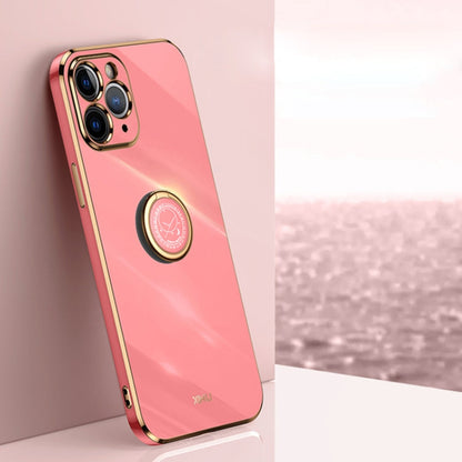 XINLI Straight Edge 6D Electroplate TPU Phone Case with Ring Holder, For iPhone 11 Pro Max, For iPhone 12, For iPhone 12 mini