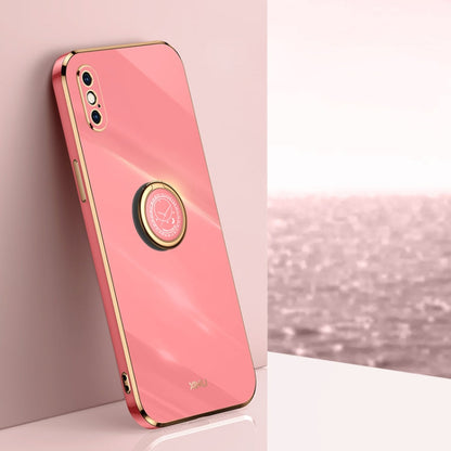 XINLI Straight Edge 6D Electroplate TPU Phone Case with Ring Holder, For iPhone XR, For iPhone XS, For iPhone XS Max