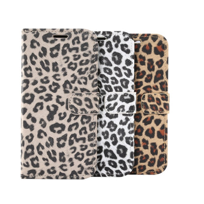 Leopard Pattern Horizontal Flip PC + PU Leather Case with Holder & Card Slots & Wallet, For iPhone 13 mini, For iPhone 13, For iPhone 13 Pro