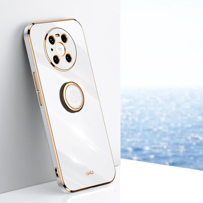 XINLI Straight Edge 6D Electroplate TPU Phone Case with Ring Holder, For Huawei Mate 40 Pro, For Huawei nova 6 5G, For Huawei nova 6 SE