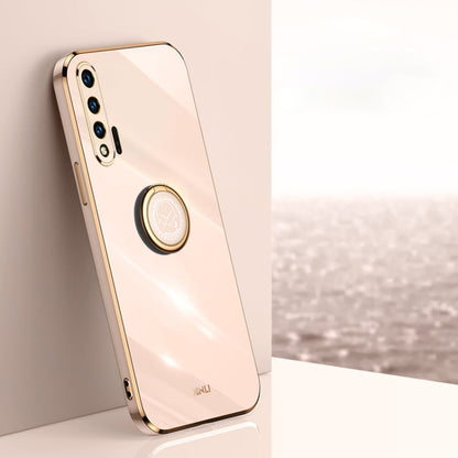 XINLI Straight Edge 6D Electroplate TPU Phone Case with Ring Holder, For Huawei Mate 40 Pro, For Huawei nova 6 5G, For Huawei nova 6 SE