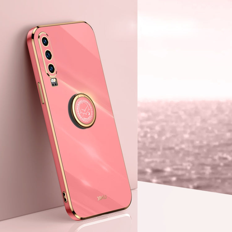 XINLI Straight Edge 6D Electroplate TPU Phone Case with Ring Holder, For Huawei P30, For Huawei P30 Pro, For Huawei P30 Lite