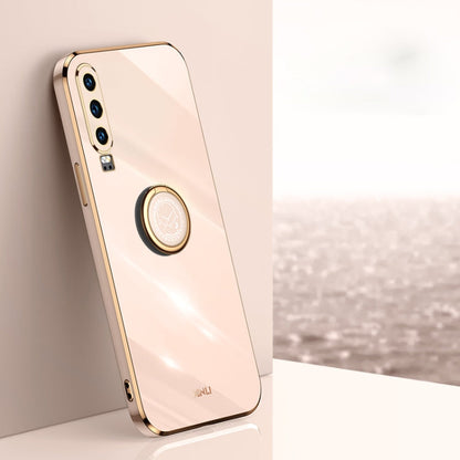 XINLI Straight Edge 6D Electroplate TPU Phone Case with Ring Holder, For Huawei P30, For Huawei P30 Pro, For Huawei P30 Lite
