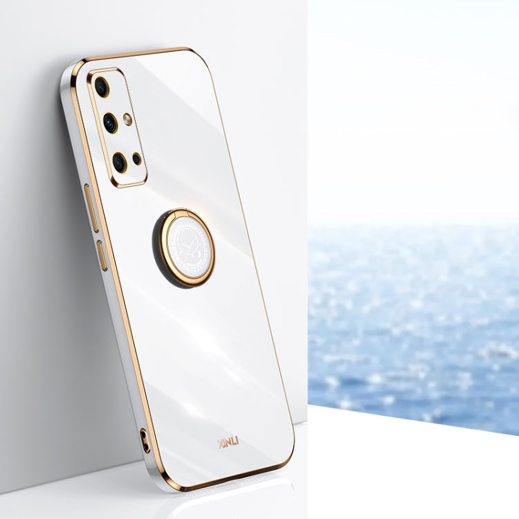 XINLI Straight Edge 6D Electroplate TPU Phone Case with Ring Holder, For Honor 30 Pro, For Honor 30S, For Honor 30 Youth