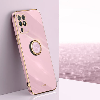 XINLI Straight Edge 6D Electroplate TPU Phone Case with Ring Holder, For Honor Play 5T Youth, For Honor V40 5G, For Honor X10 5G