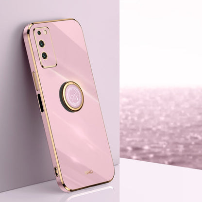 XINLI Straight Edge 6D Electroplate TPU Phone Case with Ring Holder, For Honor Play 5T Youth, For Honor V40 5G, For Honor X10 5G