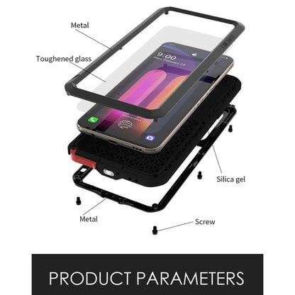 LOVE MEI Metal Shockproof Waterproof Dustproof Protective Case with Glass, For LG V60 ThinQ 5G
