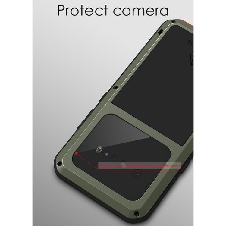 LOVE MEI Metal Shockproof Waterproof Dustproof Protective Case with Glass, For LG V60 ThinQ 5G