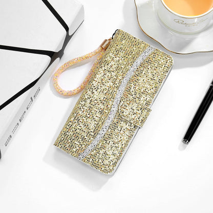 Glitter Powder Horizontal Flip Leather Case with Card Slots & Holder & Lanyard, For iPhone 13 mini, For iPhone 13, For iPhone 13 Pro, For iPhone 13 Pro Max