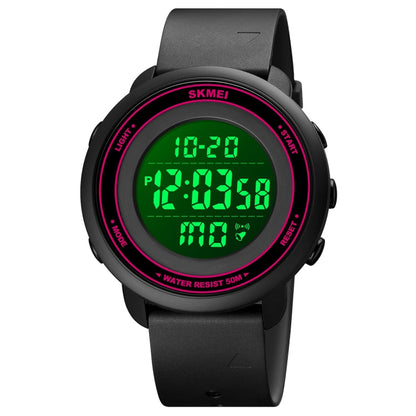 SKMEI 1736 Triplicate Round Dial Timing LED Digital Display Luminous Electronic Watch