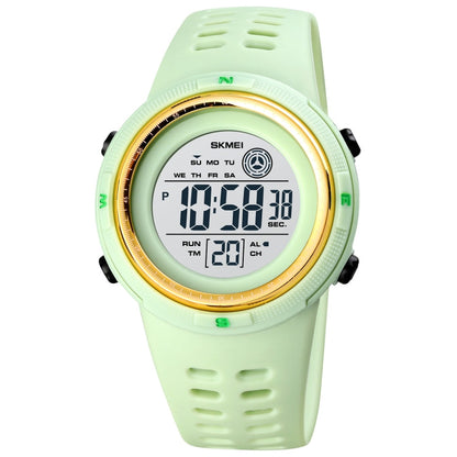 SKMEI 1773 Triplicate Round LED Dual Time Digital Display Colorful Backlight Electronic Watch