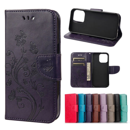 Butterfly Flower Pattern Horizontal Flip Leather Case with Holder & Card Slots & Wallet, For Samsung Galaxy A03s 164mm, For iPhone 13 mini, For iPhone 13