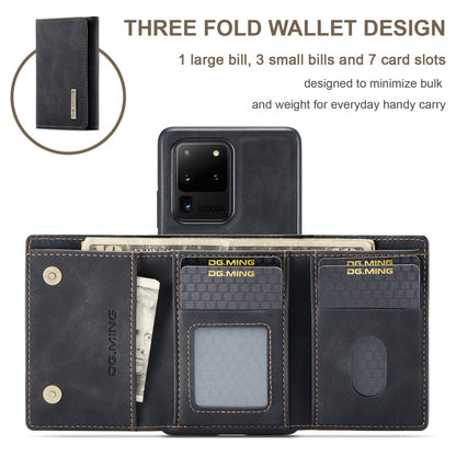 DG.MING M1 Series 3-Fold Multi Card Wallet  Back Cover Shockproof Case with Holder Function, For Samsung Galaxy S20 Ultra, For Samsung Galaxy S20+
