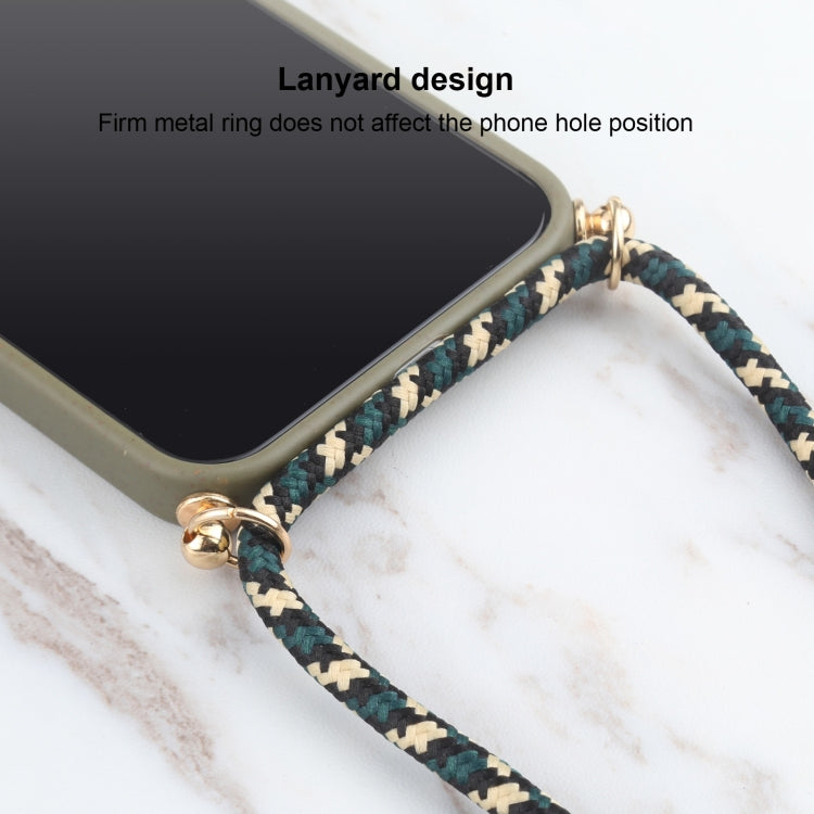 Wheat Straw Material + TPU Shockproof Case with Neck Lanyard, For iPhone 13 Pro Max