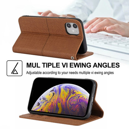 Woven Texture Stitching Magnetic Horizontal Flip PU Leather Case with Holder & Card Slots & Wallet & Lanyard, For iPhone 12 / 12 Pro, For iPhone 12 Pro Max, For iPhone 13 mini, For iPhone 13