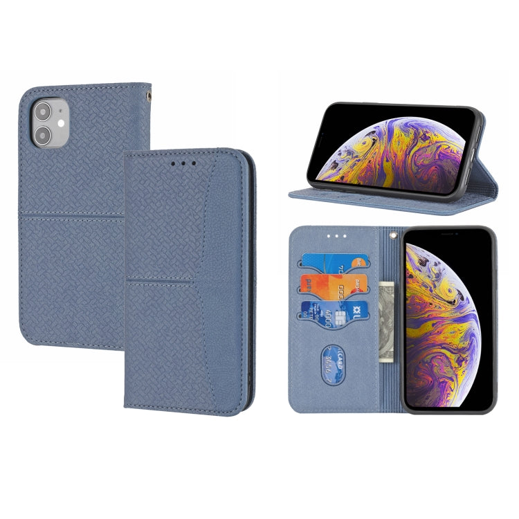 Woven Texture Stitching Magnetic Horizontal Flip PU Leather Case with Holder & Card Slots & Wallet & Lanyard, For iPhone 12 / 12 Pro, For iPhone 12 Pro Max, For iPhone 13 mini, For iPhone 13