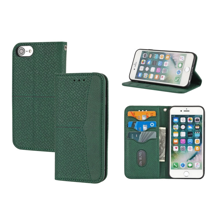 Woven Texture Stitching Magnetic Horizontal Flip PU Leather Case with Holder & Card Slots & Wallet & Lanyard, For iPhone 13 Pro, For iPhone 13 Pro Max, For iPhone SE 2022 / SE 2020 / 8 / 7, For iPhone XR