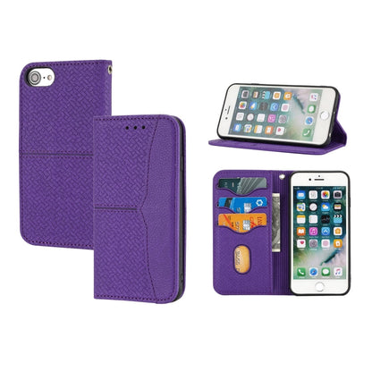 Woven Texture Stitching Magnetic Horizontal Flip PU Leather Case with Holder & Card Slots & Wallet & Lanyard, For iPhone 13 Pro, For iPhone 13 Pro Max, For iPhone SE 2022 / SE 2020 / 8 / 7, For iPhone XR