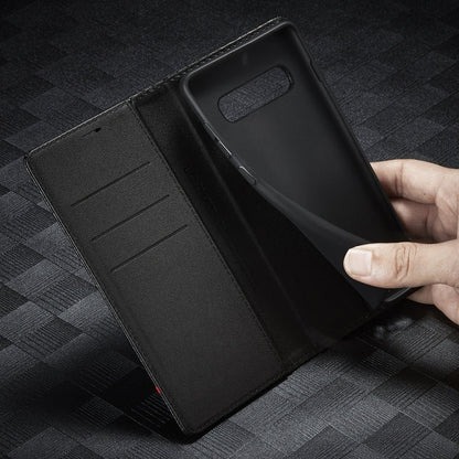 LC.IMEEKE Carbon Fiber PU + TPU Horizontal Flip Leather Case with Holder & Card Slot & Wallet, For Samsung Galaxy S10, For Samsung Galaxy S10+, For Samsung Galaxy S20, For Samsung Galaxy S20+, For Samsung Galaxy S20 FE, For Samsung Galaxy S21 5G       ...