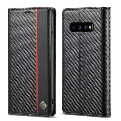LC.IMEEKE Carbon Fiber PU + TPU Horizontal Flip Leather Case with Holder & Card Slot & Wallet, For Samsung Galaxy S10, For Samsung Galaxy S10+, For Samsung Galaxy S20, For Samsung Galaxy S20+, For Samsung Galaxy S20 FE, For Samsung Galaxy S21 5G       ...