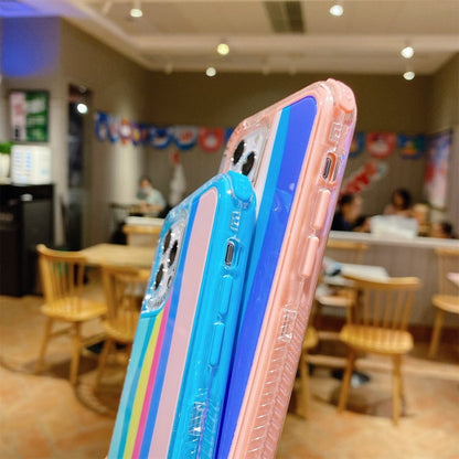Rainbow TPU + PC Glass Shockproof Case, For iPhone 13