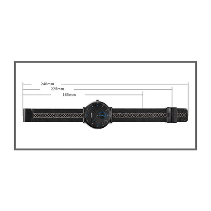 SKMEI 9218 Men Horizontal Striped Arabic Numeral Dial Mesh Belt Quartz Watch