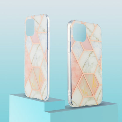 Electroplating Splicing Marble Flower Pattern Dual-side IMD TPU Shockproof Case, For iPhone 13 mini, For iPhone 13, For iPhone 13 Pro, For iPhone 13 Pro Max