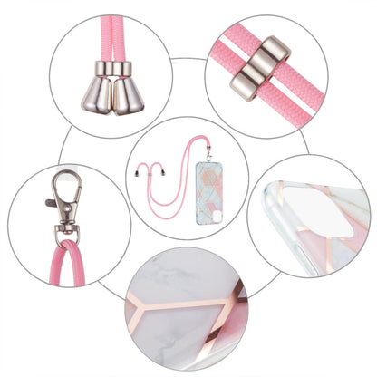 Electroplating Splicing Marble Pattern Dual-side IMD TPU Shockproof Case with Neck Lanyard, For iPhone 13 mini, For iPhone 13, For iPhone 13 Pro, For iPhone 13 Pro Max