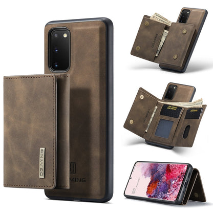 DG.MING M1 Series 3-Fold Multi Card Wallet  Back Cover Shockproof Case with Holder Function, For Samsung Galaxy S20