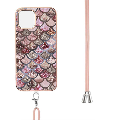 Electroplating Pattern IMD TPU Shockproof Case with Neck Lanyard, For iPhone 13 mini, For iPhone 13, For iPhone 13 Pro, For iPhone 13 Pro Max