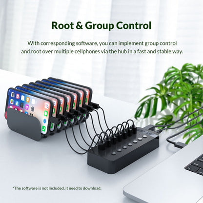 ORICO CT2U3-10AB-WH 10 In 1 Plastic Stripes Multi-Port USB HUB with Individual Switches,, CT2U3-10AB-BK UK Plug, CT2U3-10AB-WH UK Plug, CT2U3-10AB-BK EU Plug, CT2U3-10AB-WH EU Plug, CT2U3-10AB-BK AU Plug, CT2U3-10AB-WH AU Plug