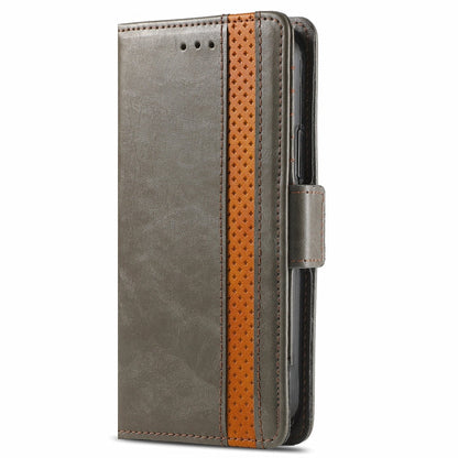 CaseNeo Business Splicing Dual Magnetic Buckle Horizontal Flip PU Leather Case with Holder & Card Slots & Wallet, For iPhone 13 Mini