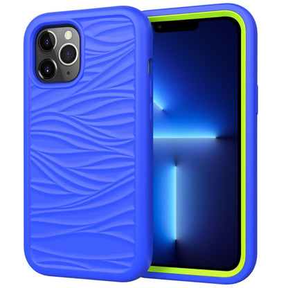 Wave Pattern 3 in 1 Silicone + PC Shockproof Protective Case, For iPhone 13 mini, For iPhone 13, For iPhone 13 Pro