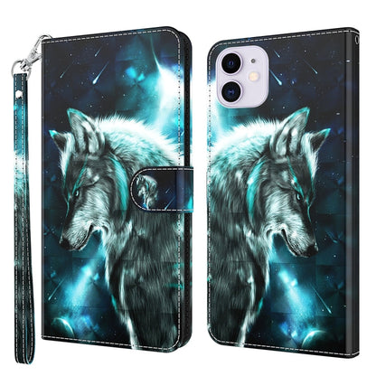 3D Painting Pattern Horizontal Flip TPU + PU Leather Case with Holder & Card Slots & Wallet, For iPhone 13 mini, For iPhone 13