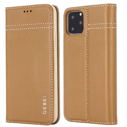 GEBEI Top-grain Leather Horizontal Flip Protective Case with Holder & Card Slots, For iPhone 11, For iPhone 11 Pro, For iPhone 11 Pro Max, For iPhone XS / X, For iPhone XR