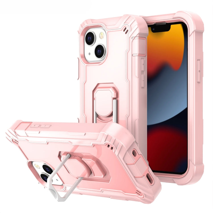 PC + Rubber 3-layers Shockproof Protective Case with Rotating Holder, For iPhone 13 mini, For iPhone 13