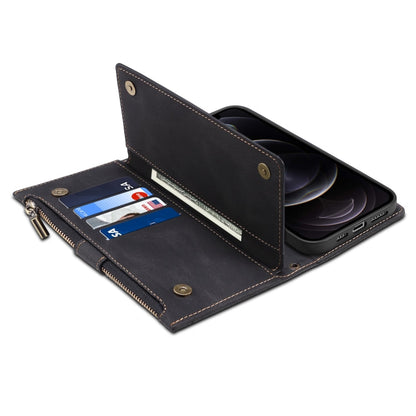 Retro Frosted Horizontal Flip Leather Case with Holder & Card Slot & Wallet & Zipper Pocket & Lanyard, For iPhone 13 Pro Max, For iPhone 13 Pro, For iPhone 13, For iPhone 13 mini, For iPhone 12 Pro Max, For iPhone 12 Pro
