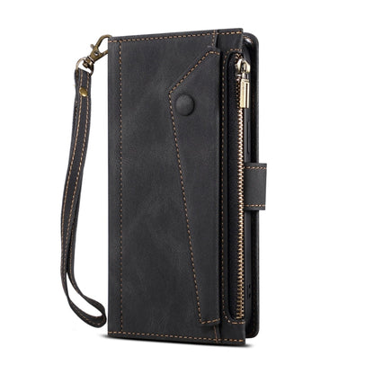 Retro Frosted Horizontal Flip Leather Case with Holder & Card Slot & Wallet & Zipper Pocket & Lanyard, For iPhone 12, For iPhone 12 mini, For iPhone 11 Pro Max, For iPhone 11 Pro, For iPhone X & XS, For iPhone XR