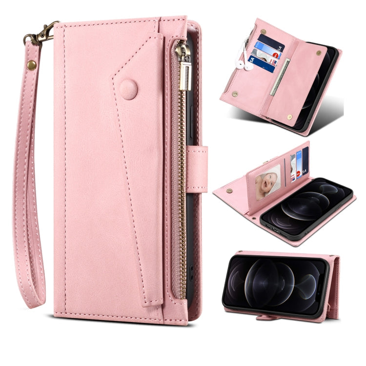 Retro Frosted Horizontal Flip Leather Case with Holder & Card Slot & Wallet & Zipper Pocket & Lanyard, For iPhone 12, For iPhone 12 mini, For iPhone 11 Pro Max, For iPhone 11 Pro, For iPhone X & XS, For iPhone XR