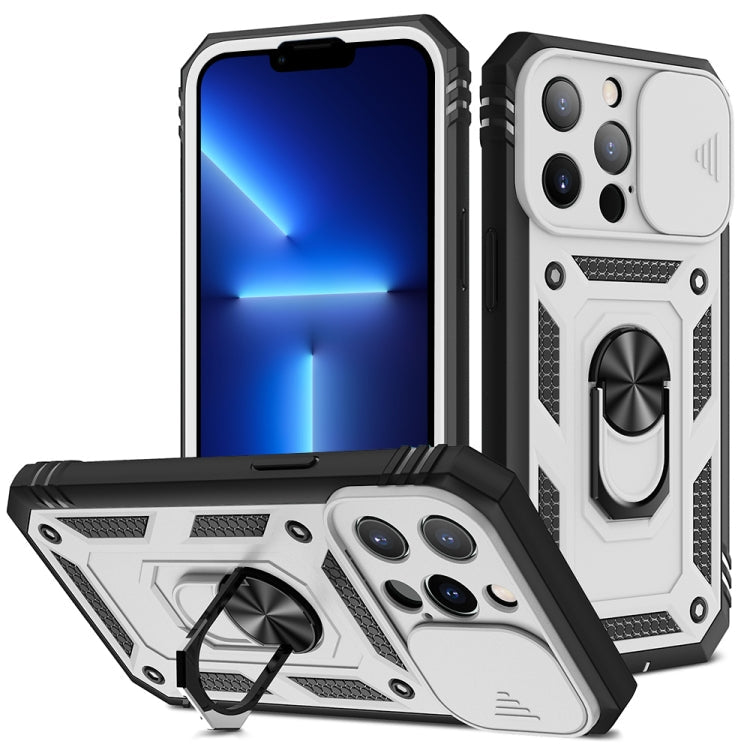 Sliding Camera Cover Design TPU + PC Protective Case with 360 Degree Rotating Holder & Card Slot, For iPhone 13 mini, For iPhone 13, For iPhone 13 Pro, For iPhone 13 Pro Max