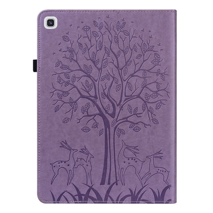 Tree & Deer Pattern Pressed Printing Horizontal Flip PU Leather Case with Holder & Card Slots & Sleep / Wake-up Function, For Samsung Galaxy Tab A7 10.4 2020, For Samsung Galaxy Tab S6 Lite