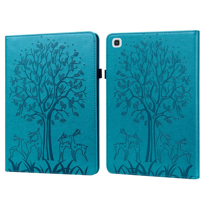 Tree & Deer Pattern Pressed Printing Horizontal Flip PU Leather Case with Holder & Card Slots & Sleep / Wake-up Function, For Samsung Galaxy Tab A7 10.4 2020, For Samsung Galaxy Tab S6 Lite