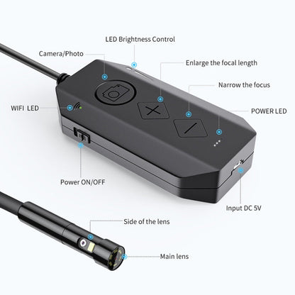 Y17 5MP 12mm Dual-lens HD Autofocus WiFi Industrial Digital Endoscope Zoomable Snake Camera, 3.5m Hard Cable, 5m Hard Cable, 10m Hard Cable