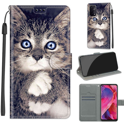 Voltage Coloured Drawing Magnetic Clasp Horizontal Flip PU Leather Case with Holder & Card Slots, For OPPO A93 5G / A93s 5G / A54 5G / A74 5G