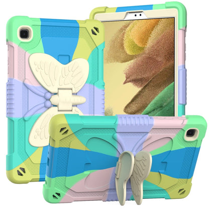 Beige PC + Silicone Anti-drop Protective Case with Butterfly Shape Holder & Pen Slot, For Samsung Galaxy Tab A7 Lite 8.7 SM-T220 / SM-T225