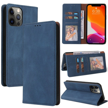 Simple Suction Closure Horizontal Flip Leather Case with Holder & Card Slot & Wallet, For iPhone 13 Pro Max, For iPhone 13 Pro, For iPhone 13, For iPhone 13 mini, For iPhone 12 Pro Max, For iPhone 12 / 12 Pro