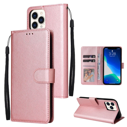 Multifunctional Horizontal Flip Leather Case, with Three Card Slot & Holder & Double Zip Wallett & Photo Frame & Lanyard, For iPhone 13 mini, For iPhone 13, For iPhone 13 Pro