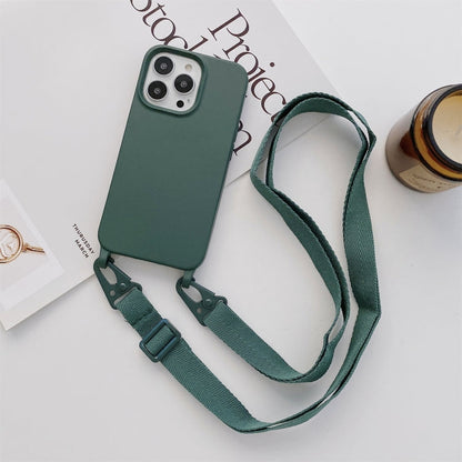 Elastic Silicone Protective Case with Wide Neck Lanyard, For iPhone 12 / 12 Pro, For iPhone 11, For iPhone 11 Pro, For iPhone 13 mini, For iPhone 12 Pro Max